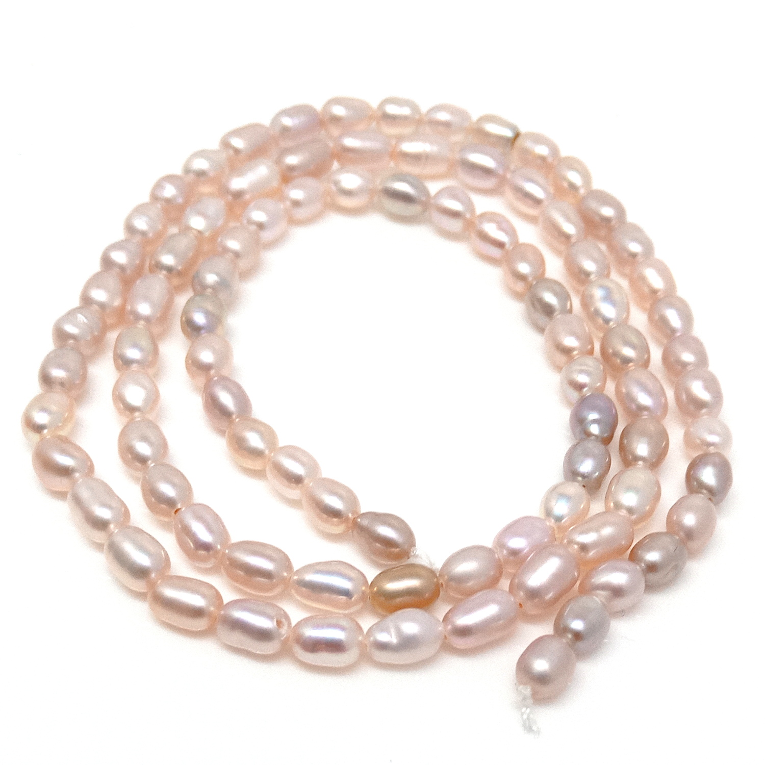 Pink 3.5mm Elliptical Pearl Strands